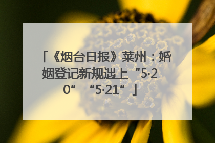 《烟台日报》莱州：婚姻登记新规遇上“5·20”“5·21”