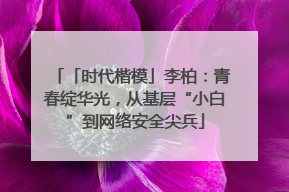 「时代楷模」李柏：青春绽华光，从基层“小白”到网络安全尖兵