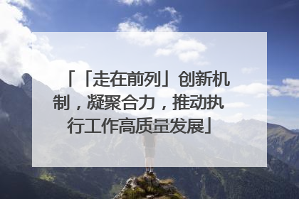 「走在前列」创新机制，凝聚合力，推动执行工作高质量发展