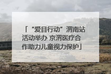 “爱目行动”渭南站活动举办 京渭医疗合作助力儿童视力保护