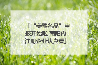 “美豫名品”申报开始啦 南阳内注册企业认真看