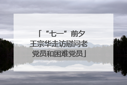 “七一”前夕 王宗华走访慰问老党员和困难党员