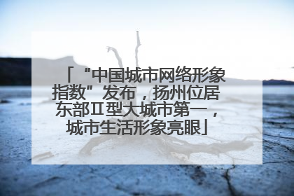 “中国城市网络形象指数”发布，扬州位居东部Ⅱ型大城市第一，城市生活形象亮眼