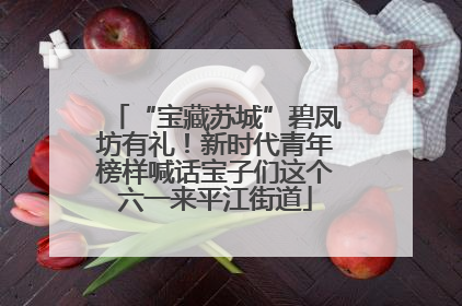 “宝藏苏城”碧凤坊有礼！新时代青年榜样喊话宝子们这个六一来平江街道