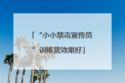 “小小禁毒宣传员”训练营效果好