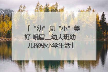 “幼”见“小”美好 峨眉三幼大班幼儿探秘小学生活
