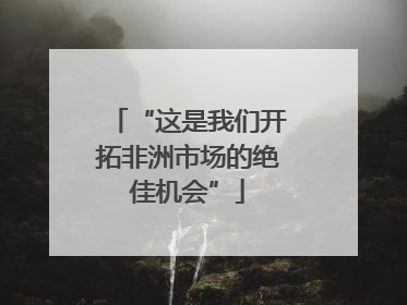 “这是我们开拓非洲市场的绝佳机会”