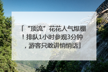 “顶流”花花人气爆棚！排队1小时参观3分钟，游客只敢讲悄悄话