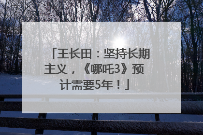 王长田：坚持长期主义，《哪吒3》预计需要5年！