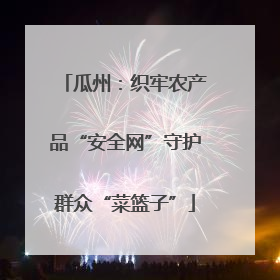 瓜州：织牢农产品“安全网”守护群众“菜篮子”