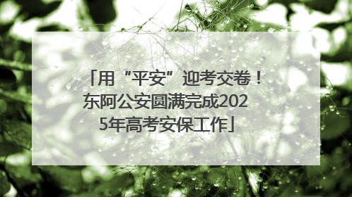 用“平安”迎考交卷！东阿公安圆满完成2025年高考安保工作