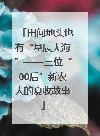 田间地头也有“星辰大海”——三位“00后”新农人的夏收故事