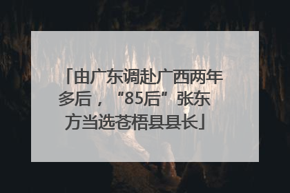 由广东调赴广西两年多后，“85后”张东方当选苍梧县县长