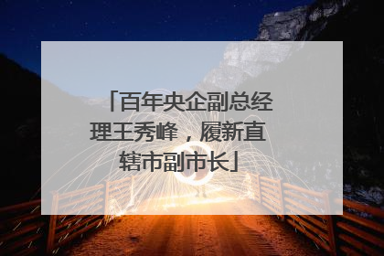 百年央企副总经理王秀峰，履新直辖市副市长
