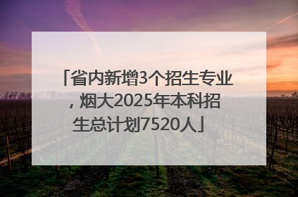 省内新增3个招生专业，烟大2025年本科招生总计划7520人