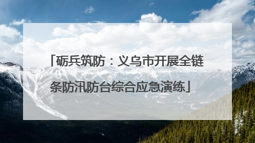 砺兵筑防：义乌市开展全链条防汛防台综合应急演练