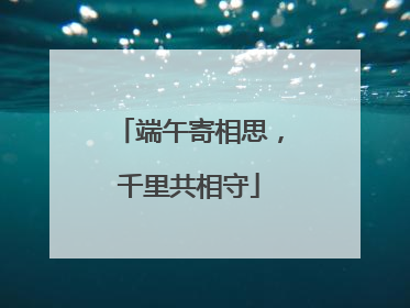 端午寄相思，千里共相守