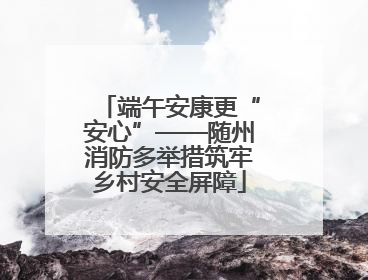 端午安康更“安心”——随州消防多举措筑牢乡村安全屏障