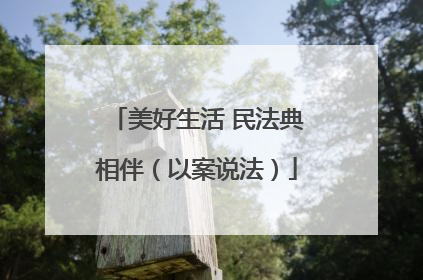美好生活 民法典相伴（以案说法）