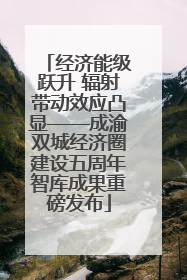 经济能级跃升 辐射带动效应凸显——成渝双城经济圈建设五周年智库成果重磅发布