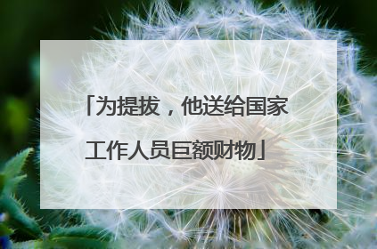 为提拔，他送给国家工作人员巨额财物