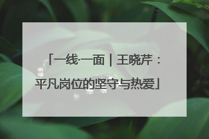 一线·一面｜王晓芹：平凡岗位的坚守与热爱