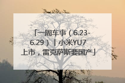 一周车事（6.23-6.29）丨小米YU7上市，雷克萨斯要国产