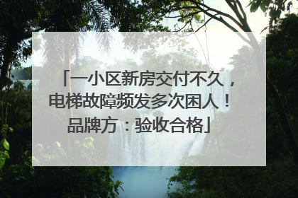 一小区新房交付不久，电梯故障频发多次困人！品牌方：验收合格
