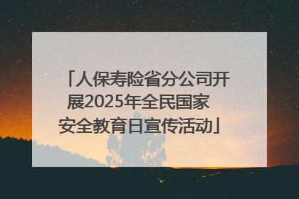 人保寿险省分公司开展2025年全民国家安全教育日宣传活动