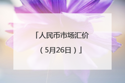 人民币市场汇价（5月26日）