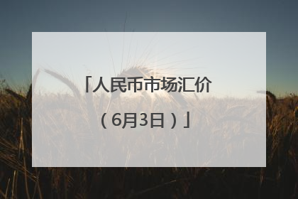 人民币市场汇价（6月3日）