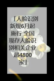 人脸识别新规6月起施行 全国现存人脸识别相关企业超4800家