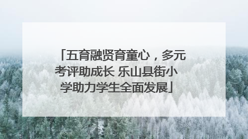 五育融贤育童心，多元考评助成长 乐山县街小学助力学生全面发展