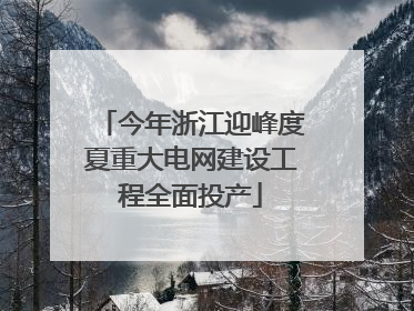 今年浙江迎峰度夏重大电网建设工程全面投产