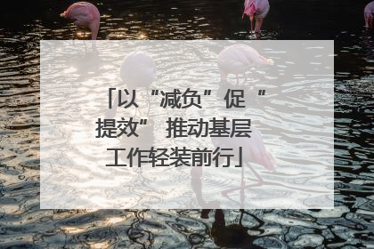 以“减负”促“提效” 推动基层工作轻装前行