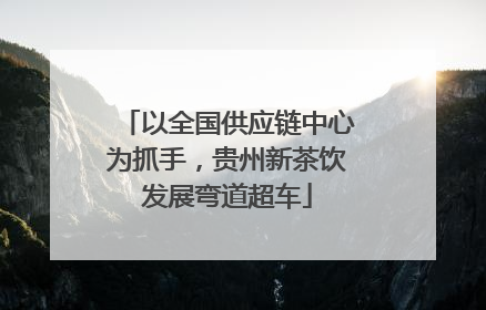 以全国供应链中心为抓手，贵州新茶饮发展弯道超车