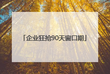 企业狂抢90天窗口期