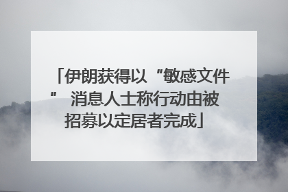 伊朗获得以“敏感文件” 消息人士称行动由被招募以定居者完成