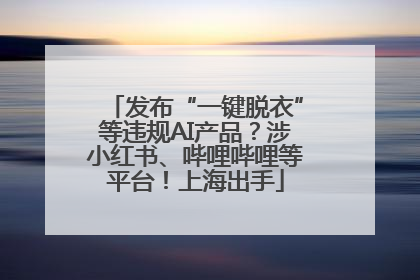发布“一键脱衣”等违规AI产品？涉小红书、哔哩哔哩等平台！上海出手