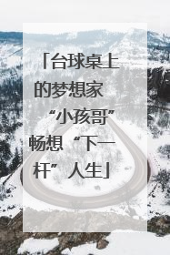 台球桌上的梦想家 “小孩哥”畅想“下一杆”人生