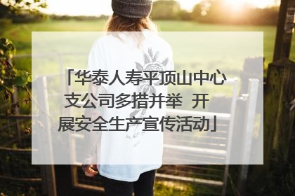华泰人寿平顶山中心支公司多措并举  开展安全生产宣传活动