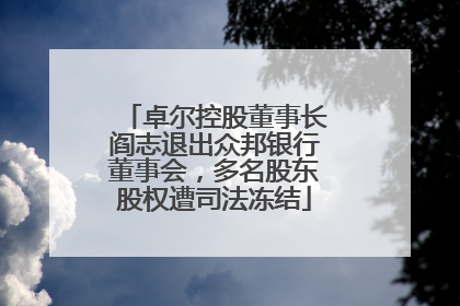 卓尔控股董事长阎志退出众邦银行董事会，多名股东股权遭司法冻结