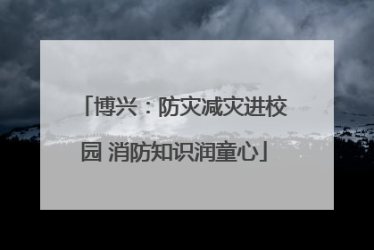 博兴：防灾减灾进校园 消防知识润童心