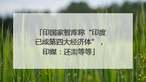 印国家智库称“印度已成第四大经济体”，印媒：还需等等