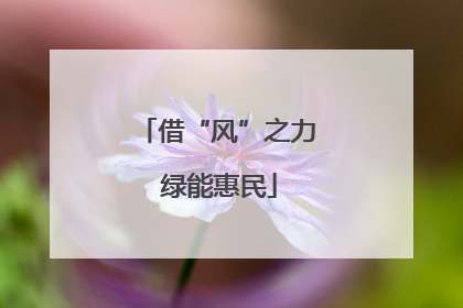 借“风”之力 绿能惠民