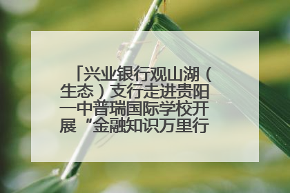 兴业银行观山湖（生态）支行走进贵阳一中普瑞国际学校开展“金融知识万里行”宣传活动