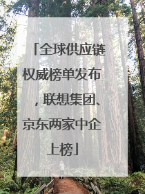 全球供应链权威榜单发布，联想集团、京东两家中企上榜