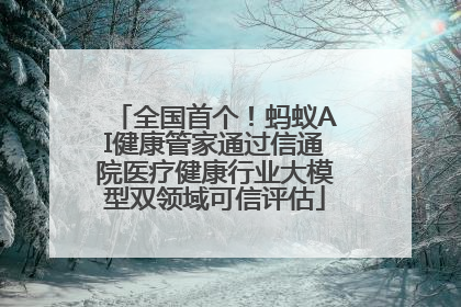 全国首个！蚂蚁AI健康管家通过信通院医疗健康行业大模型双领域可信评估