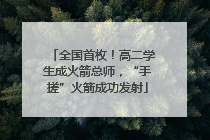 全国首枚！高二学生成火箭总师，“手搓”火箭成功发射