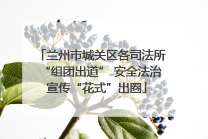 兰州市城关区各司法所“组团出道” 安全法治宣传“花式”出圈